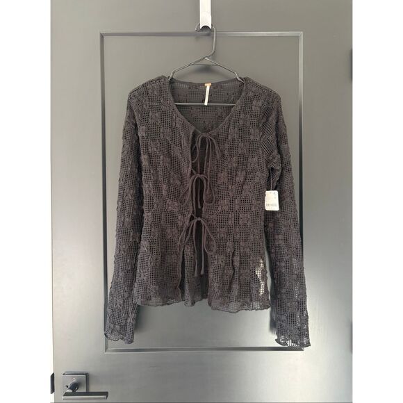 NWT Free People Julie Knit Top in Black Size Small - Picture 4 of 10